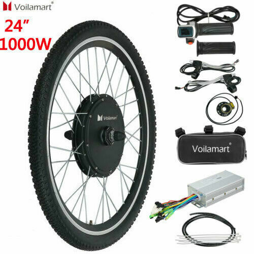 24" Electric Bicycle Motor Conversion Kit Front Wheel E-Bike Cycling Hub 1000W