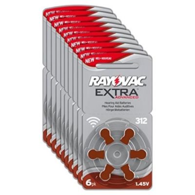 60 Rayovac Extra Advanced Hearing Aid Batteries, SIZE 312 Fast Shipping from USA