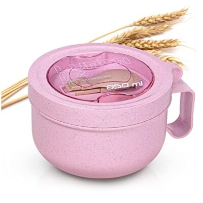 Chiir Microwave Soup Mugs with Lids Microwave Safe Mug for Ramen Noodles Soup...