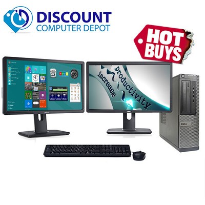 Dell Optiplex 390 Desktop Computer i3 4GB 250GB Dual 2x22'' LCD's Windows 10 Pro
