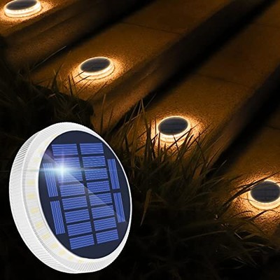 Outdoor Warm White Solar Deck Lights Ip65 Waterproof Solar Pow