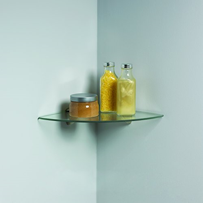 John Sterling Shelf-Made KT-0134-1212SN Glass Corner Shelf Kit, Satin Nickel, by