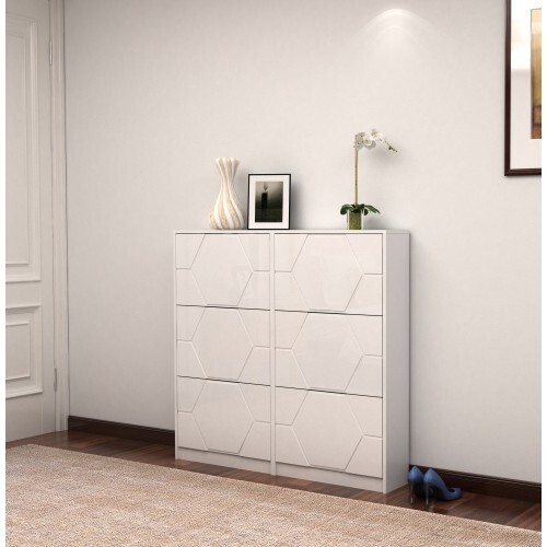 Shoe Storage Cabinet for Entryway,  Shoe Organizer with  6  Flip Drawers