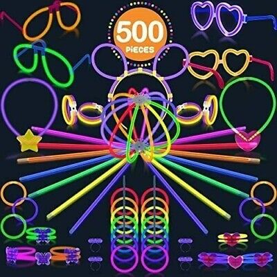 Glow Sticks Bulk 500 Pack - 8 Inch Glow Sticks Party Pack Mixed Colors