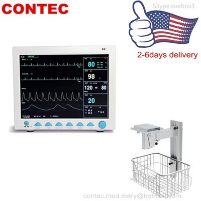 12.1'' 6-parameter Patient Monitor,ECG,NIBP,SPO2,PR,RESP,TEMP,wall mount,Stand US