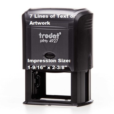  Trodat 4927 - 7 Lines of Text or Artwork - Custom Rubber Self-Inking Stamp -
