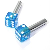 Mooneyes Türknöpfe glitzer blaue Würfel glitter blue dice Kustom Rock a Billy