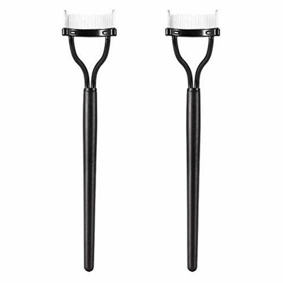 2 PCS Eyelash Comb Makeup Mascara Applicator Metal Teeth Eyelashes Separator ...