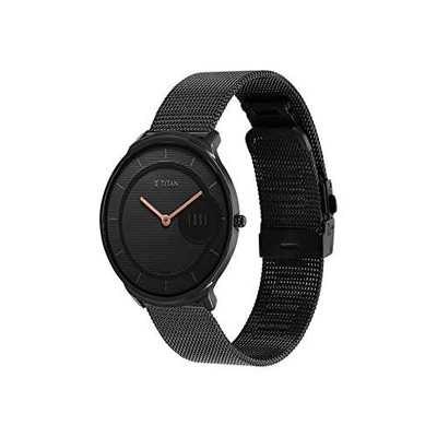 Pre-owned Titan Analog Black Dial Men's Watch-1843nm02