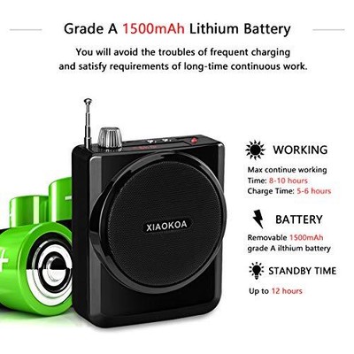 XIAOKOA 2.4G 40m Stable Wireless Voice Amplifier with Headset and Handheld 2 in