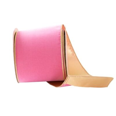 4 Inch Wide Pink Velvet Wired Ribbon 10Yards Christmas Pink
