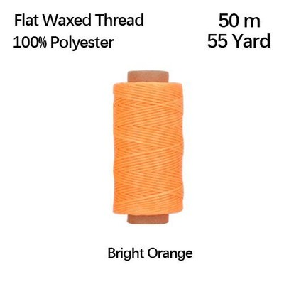 Flat Waxed Thread Line 50m Roll 0.8mm 7Pcs Sewing Needles 8Pc Awl Stitching Tool