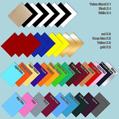HTV Heat Transfer Vinyl Bundle 42 Pack 12"x10"  Iron on Vinyl 30 Assorted Colors