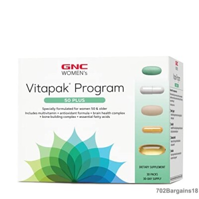 GNC Ultra Mega Women's 50 Plus Vitapak Program, 30 Packs