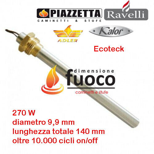 Bougie Allumage PoÃLe Pellet Place Kalor Racc.3/8 L.140 D.9,9 Cod1001