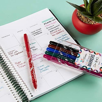 Erin Condren Designer Colorful Dual - Tip Markers - Earth 6 Pack. Fine and St...