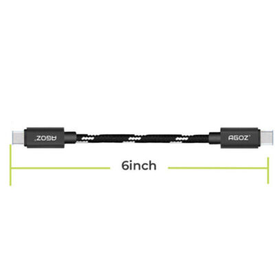 1ft - 6inch Short USB C - USB C Charger Cable for iPad Pro, iPhone 16 15 Pro Max