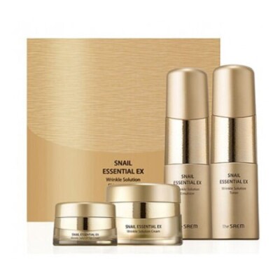 [THE SAEM] Snail Essential EX Wrinkle Solution Skin Care 3 Set (4Items) 