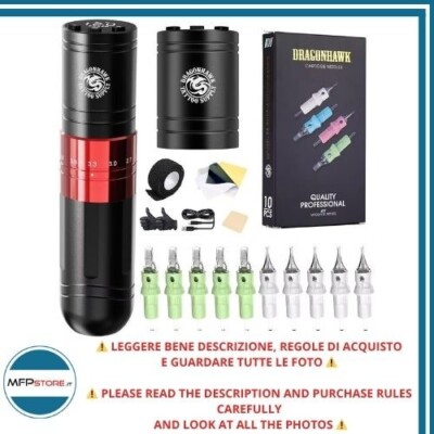 Dragonhawk kit tatuaggi macchinette senza fili rotativa 2.4-4.2mm 1500mAh