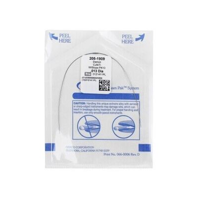 Ormco DAMON CuNiTi Optimal-Force Copper NI-TI with Stops 10pk