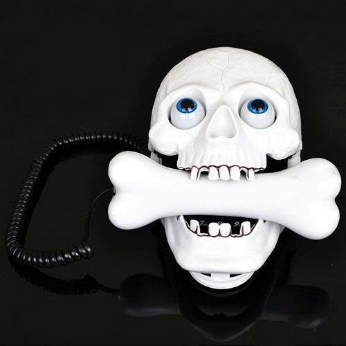 Telefono Fisso Con Filo A Forma Di Teschio Con Ossa sus