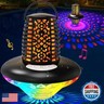 KingSom Floating Pool Speaker,Bluetooth Pool Speaker with LED Flame Light and RGB Light,IP68 Waterproof Bluetooth Speakers,Loud Stereo Sound,TWS Pairing,Built-in Mic,Hot Tub Speakers,Black