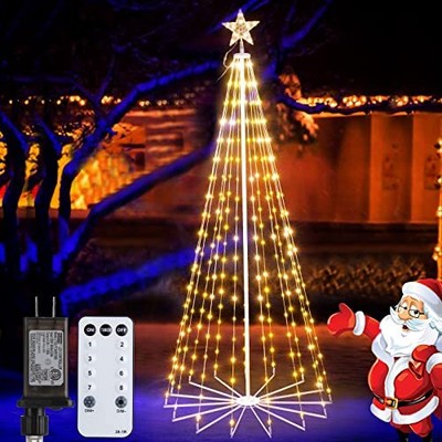 Christmas Cone Tree Light, 7.5ft 295 LED Light Show Christmas Tree Warm White
