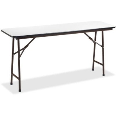Lorell Mahogany Folding Banquet Table - Rectangle - 72'' X 18'' - Melamine, Steel