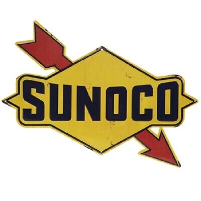 Sunoco gas metal sign new vintage style embossed garage man cave decor
