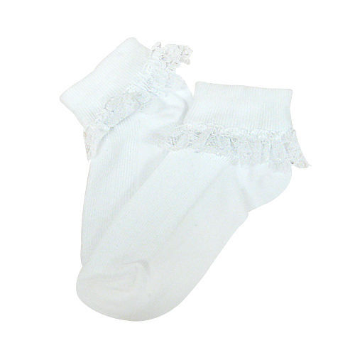 Women's 50s Vintage Style Bobby Socks With Lace Frilly Trim - Ankle Socks For Dance & Retro Looks