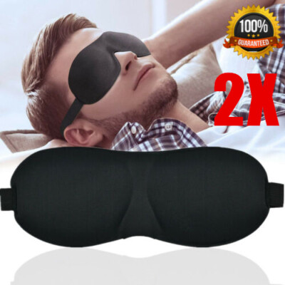 2PCS 3D Sleeping Eye Mask Blindfold Travel Shade Cover Blinder Bus Plan Sleeping