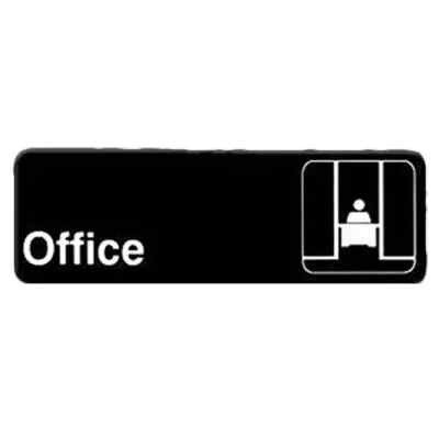 Thunder Group PLIS9323BK 9'' x 3'' Black Self Adhesive Information Symbol Sign