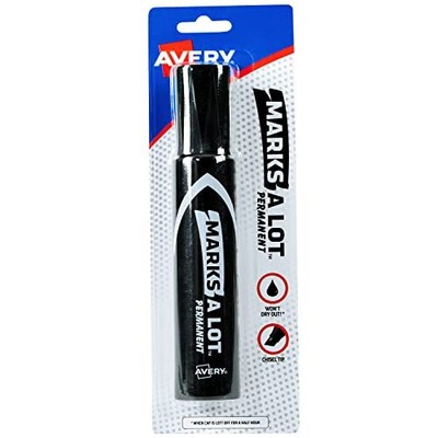 Avery Marks-A-Lot Permanent Marker Chisel Tip Black Marker Jumbo Size (24138)