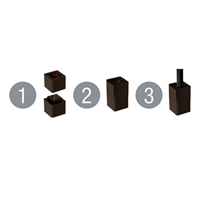 Richards Homewares 98041000 Espresso Wood Bed Lifters Set of 4 Fits 2.75 x 2.75