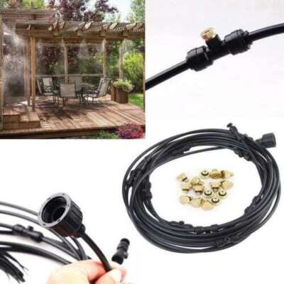 20FT Water Mister Mist Nozzles Misting Cooling System Outdoor Patio Fan Cooler