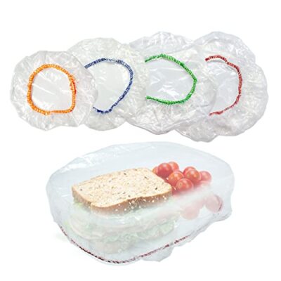Culinary Elements Reusable Bowl Covers with Elastic Plastic Food Storage Cove...