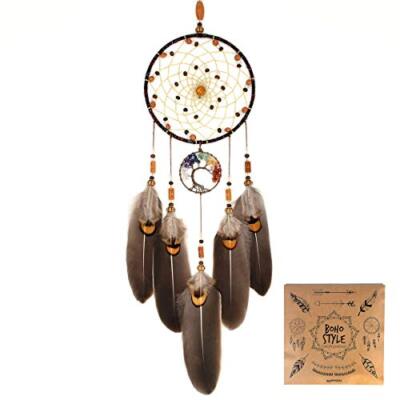 Dream Catchers Tree of Life Brown Handmade Feather Native American Dream Catcher
