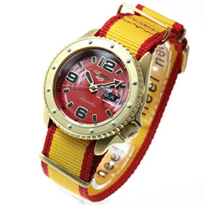 Pre-owned Seiko 5 Sports Sense Sbsa084 Street Fighter V Zangief Men's Watch Nylon Band