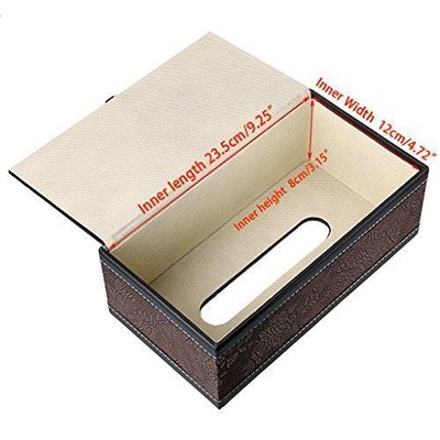 Sumnacon Stylish PU Leather Tissue Box Holder, Rectangular Napkin Holder Pumping