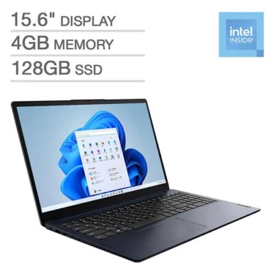 Lenovo IdeaPad 15.6'' FHD Laptop Intel Pentium N6000 4GB RAM 128GB eMMC Grade A-
