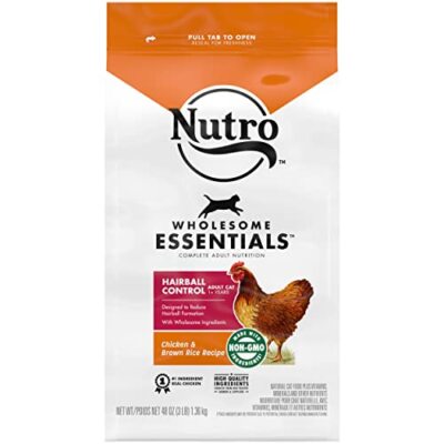 nutro wholesome essentials adult hairball control natural dry cat food farm-rais