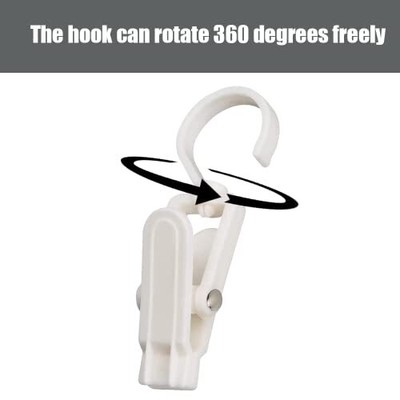 10 Pcs Hanging Laundry Hooks Clip Plastic Swivel Hanging Towel Clips Strong Clip