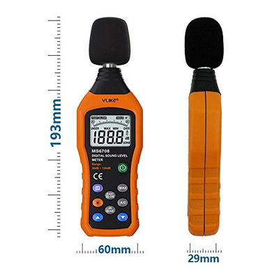VLIKE Noise Sound Level Meter, Digital Decibel Meter with LCD, Audio Measurement