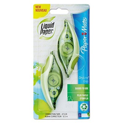 Paper Mate DryLine Grip Correction Tape, Recycled, 2 Count