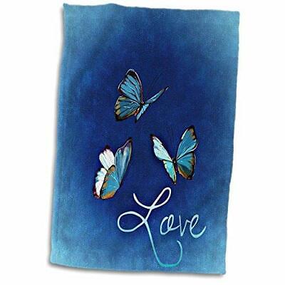 3D Rose Love Style with Butterfly and Blue Background Hand T