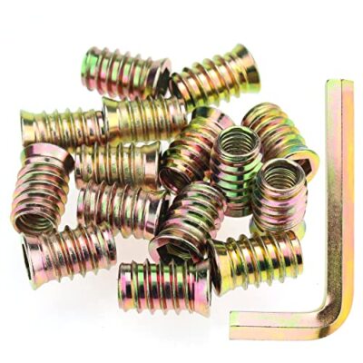 3/8''-16 x 25mm Threaded Inserts, Nut Inserts, Wood Inserts, Zinc Plated Carbo...