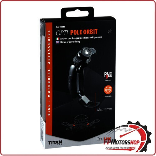 90563 TITAN STAFFA SUPPORTO BRACCIO SNODATO CON ATTACCO PER SPECCHIETTI MOTO