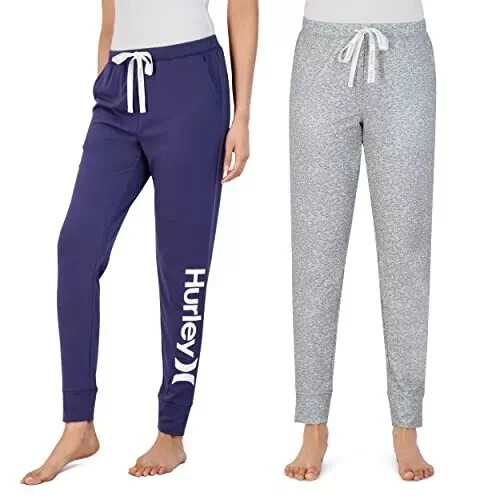 Новая пижама Hurley из 2 штанов темно-серого цвета Super Soft Sleep Joggers с завязками на талии XL