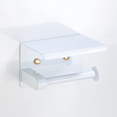 Mobxpar Porta Carta Igienica con Porta Cellulare, Adesivo Portarotolo