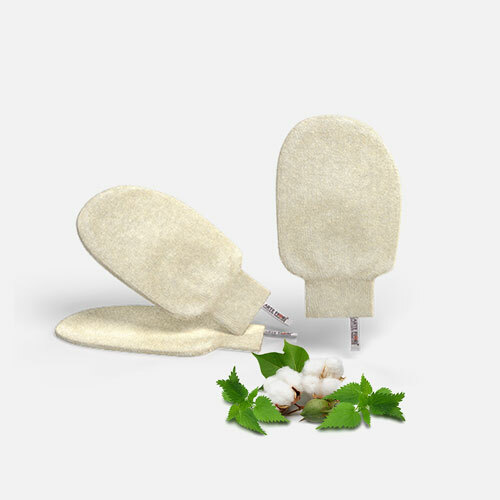 ARTE FIORI Peelinghandschuh Brennnessel Natur Luffa Spa & Kosmetik Made in Italy